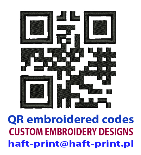 QR code generator generating embroidery qr codes punching punchen punchenung qr kode code qr stickprogramme stickmaschine stickdateien dateien qr code generator haftowanie wyszywanie kodów qr na koszulkach haft programy